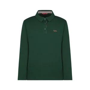 크로커다일 레이디 배색 와펜 카라 반오픈 티셔츠_CLDWTS907