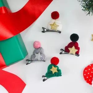 (털모자크리스마스머리핀)파티머리핀 단체선물 성탄절