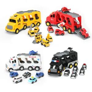 7 in 1 플레이맥스 트레일러 트럭 자동차 소방차 경찰차 건설중장비 구급차