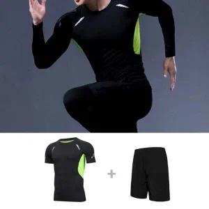 형광포인트 반팔 상하의 세트 트레이닝 스포츠웨어 남자바람막이