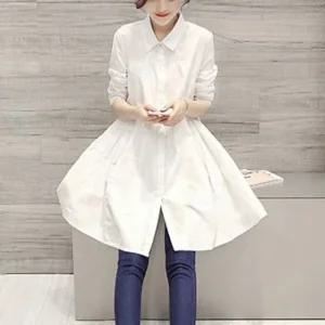 세미플레어 여성스러운롱남방 주머니 긴팔셔츠 데일리룩 시즌 (WFJT82N)