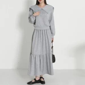 밸츠 세일러 카라 맨투맨 + 스커트 세트_BDOP087