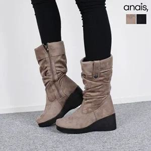 [아나이스]스웨이드 기모 미들부츠 7cm_25F150 [무료배송]