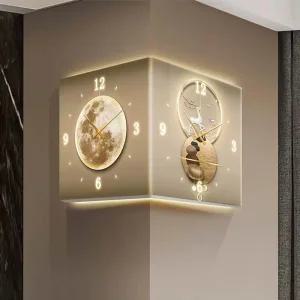코너벽시계 모서리걸이 양면 인테리어 램프 달