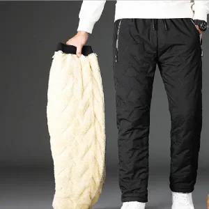 남성융털바지 기모팬츠 양털패딩바지 기모안감 아웃도어 낚시 농장 방한복