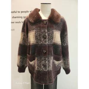 [에이지도르](마산점)ALFIAUJ258MS(텍스쳐드 버튼 체크 자켓)