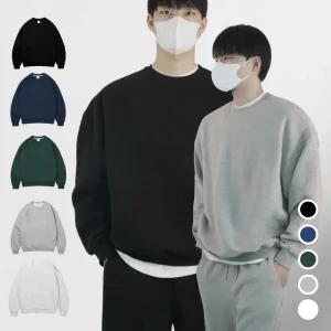 헤비웨이트 빅사이즈 남자 기본 무지 오버핏 회색 검정 맨투맨