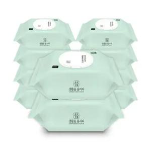 베이직 피톤치드 캡형 물티슈 100매 10팩세트 대용량