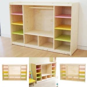 옷걸이 사물함 개인물품 외투 겉옷 보관함 행거 어린이집 유치원 원목가구 (10인용)