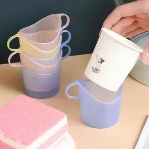 종이컵 받침 손잡이 홀더  반투명 10P세트) 사무실 식당 매장 생활필수품 손잡이홀더