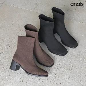 [아나이스] 스퀘어 스판 앵클부츠 6cm_25F182 [무료배송]