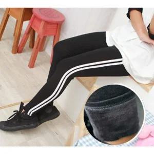 [아우트]옆줄 밍크 허리레깅스 블랙 겨울 쫄바지 1P