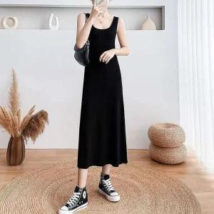 [아우트]롱원피스 날씬해보이는 블랙 봄 나시 2XL