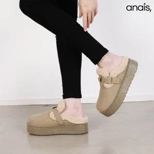 [아나이스]스웨이드 통굽 털슬리퍼 5cm_25F184 [무료배송]