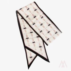 901M 실키 롱타이 스카프 마차패턴