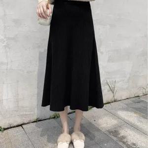 [아우트]허리 밴딩 니트 여성치마 롱 스커트 치마