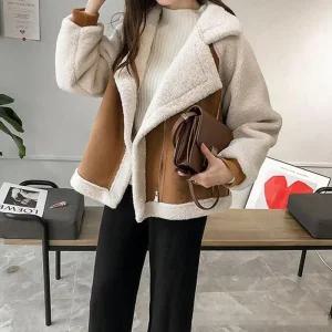 [아우트]여자무스탕 퍼자켓 페이크자켓 F007443_양털