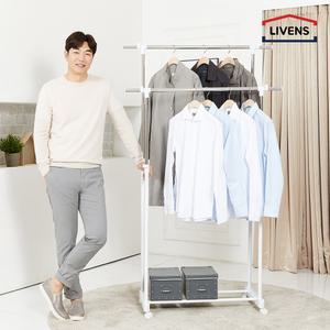 [리벤스] 화이트 더블 이동식 2단 행거