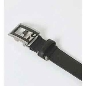 갤러리아 헤지스핸드백 [HJBE5E775BK] 남성 블랙 빅로고 버클 가죽 자동벨트