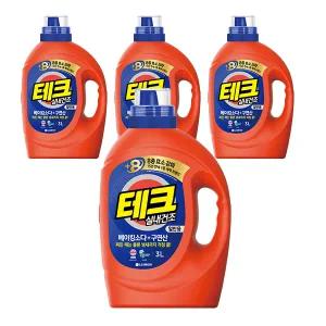 테크 베이킹 구연산 액체세제, 일반 용기, 3L, 4개