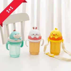 [１+１] 에디슨 프렌즈 유아 흘림방지 입체빨대컵 시리즈2