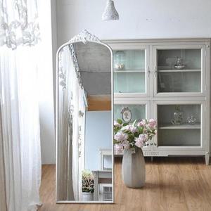 [꼬떼따블]프렌치 엔틱 화이트 철제 전신거울 EM42506 (S8081996)