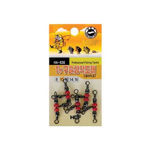 [09피싱]해동조구사 T형 구슬 삼각도래/HA-836/낚시도