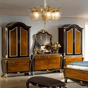 벤티 엔틱 원목 침실세트 (화장대+거울+입본장2)