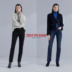 [런칭가 179000원]트루릴리전 여성 BOSSA 스트레이트핏 데님 2종세트 블랙+인디고