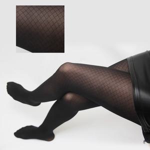 60D 반투명 클레식 다이아 패턴 스타킹 우아하고 세련된 격자 무늬