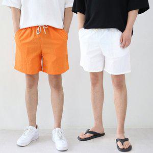 [엠클로]남자 빅사이즈 여름 5부 쿨 방수 나일론 밴딩 반바지 팬츠