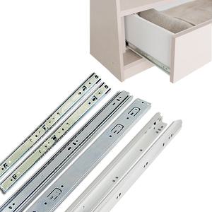 서랍레일 서랍장  3단 광폭 래일 수납장 슬라이드 싱크대 레일 교체 2단 철 볼 푸시풀 댐핑 댐퍼 백색  가구