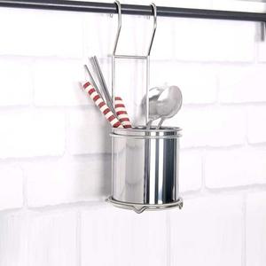 수저 정리 걸이형 물빠짐 스텐 원형 수저통 실버