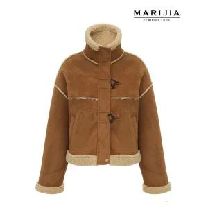 [하프클럽/마리지아]레이첼 스웨이드 양털 무스탕_MJPA42025