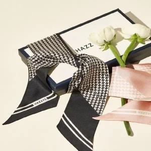 갤러리아 헤지스핸드백 HISC5E900BK [SILK100%] 블랙 하운드투스 쁘띠 실크 스카