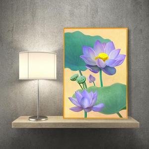 연꽃그림액자모던 풍수그림 돈들어오는 꽃그림 A3gdAL4