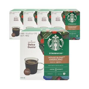 스타벅스 캡슐커피 하우스블렌드 (8.5gx12개입)x5팩 돌체구스토 네슬레 커피