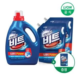 비트 딥클린파워 액체세제 용기 3L 1개+리필 2L 2개+겸용300g 제공 (일반/드럼용 택1)