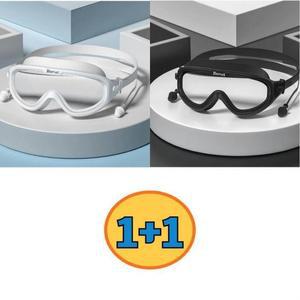 (2개세트) 귀마개 1+1 일체형 김서림방지 수경 와이드 알큰수경 안티포그 해