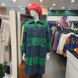 베네통 백니트체크롱코트(BACTB1461)_DG 1133174