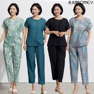 [8JUMONEY] 팔주머니 인견 시어서커 상하의 셋업