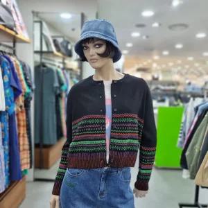 베네통/애플아울렛/모 100% 컬러 자수 배색 가디건/BAKCA3561