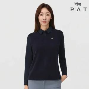 [PAT 여성] 소재믹스 니트에리 티셔츠_1I85101