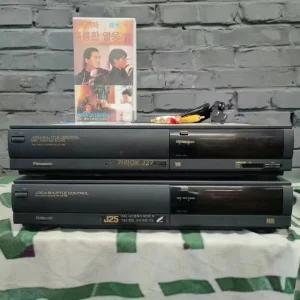 A블루 비디오테이프플레이어 테잎 옛날 비디오 카세트 레트로