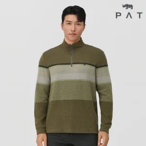 [PAT 남성] 울코튼 스트라이프 목크넥 티셔츠_1I75403