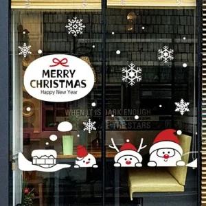 눈사람 루돌프 산타 유리장식스티커 인테리어시트지 크리스마스 쇼윈도우장식 유리시트지