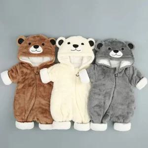 베어 스노우 패밀리 방한 아동우주복 204542 귀여운 겨울 아기 털 유아 신생아 동물