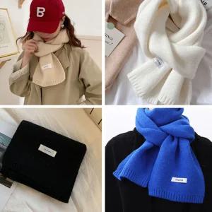 니트 머플러 쁘띠 목도리 남녀공용 심플 디자인 부드러운 넥워머 방한용 데일리 목도리 12color