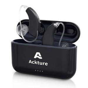 보청기, 소음 제거 노인을 위한 충전식 보청기, 볼륨 조절이 가능한 16채널 디지털 보이지 않는 보청기, 휴대용 충전 케이스, 블랙