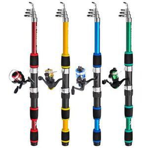 콤보 풀 키트 용 텔레스코픽 낚싯대 릴로드 폴 릴 기어 세트 미니 Fishig 잉어 낚시 액세서리